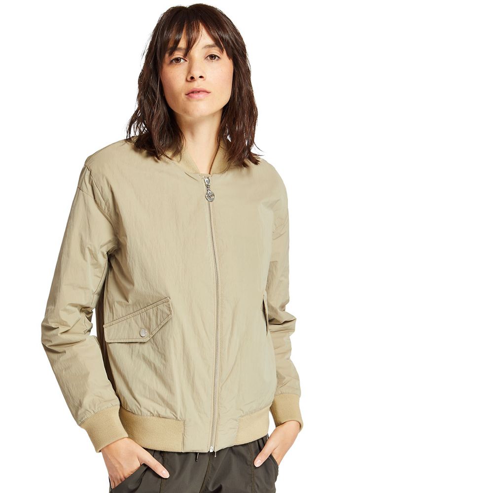 Jaqueta Feminino - Timberland Hix Mountain Insulated Bomber - QUVNW9360 - Caqui